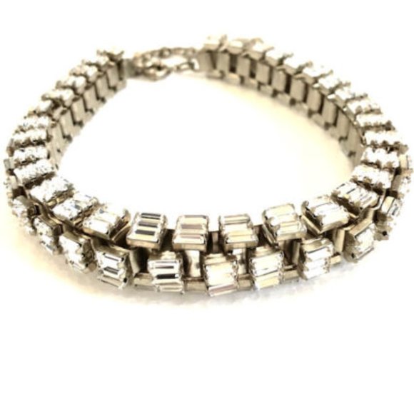 Lee Angel Shopbop Box Link Statement Necklace NWT 495 Brass Crystal - Picture 2 of 4